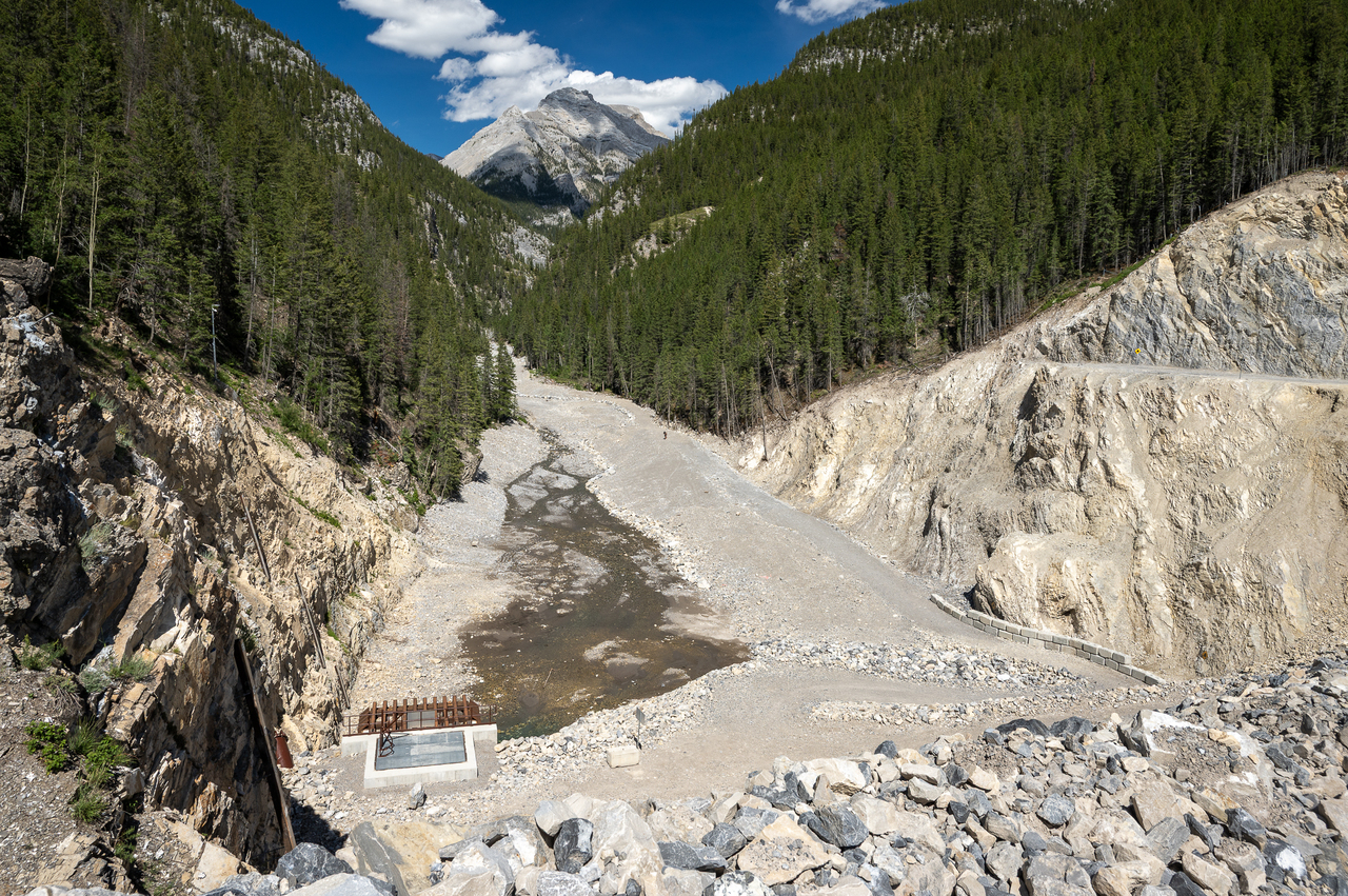 from the dam